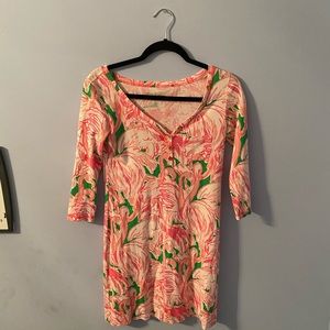 Lily Pulitzer Three Quarter Sleeve Cotton Dress